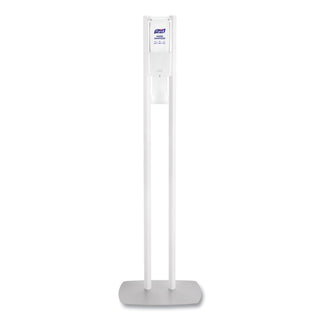 PURELL ES10 Floor Stand with Automatic Dispenser - Floor, Freestanding - White - For Sanitizing Dispenser, High Traffic Area, Waiting Room, Hallway - Sturdy, Low-profile Base, Lightweight