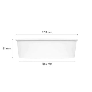 Food Bucket, 48 oz, 7.99" Dia x 2.4"h, White, Paper, 270/Carton