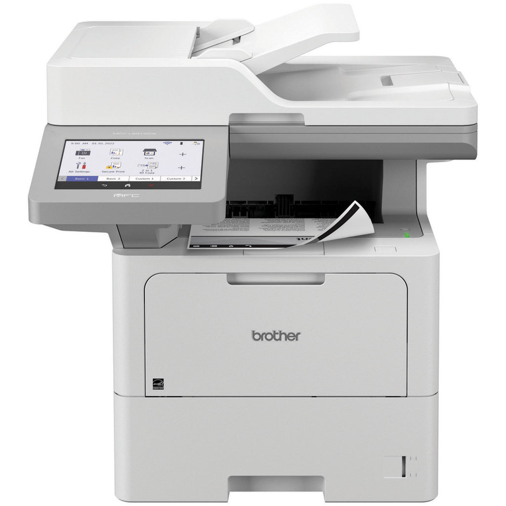 Brother MFC-L6915DW Wireless Laser Multifunction Printer - Monochrome - Copier/Fax/Printer/Scanner - 52 ppm Mono Print - 1200 x 1200 dpi Print - Automatic Duplex Print - Up to 160000 Pages Monthly - Color Flatbed/ADF Scanner - 1200 dpi Optical Scan -