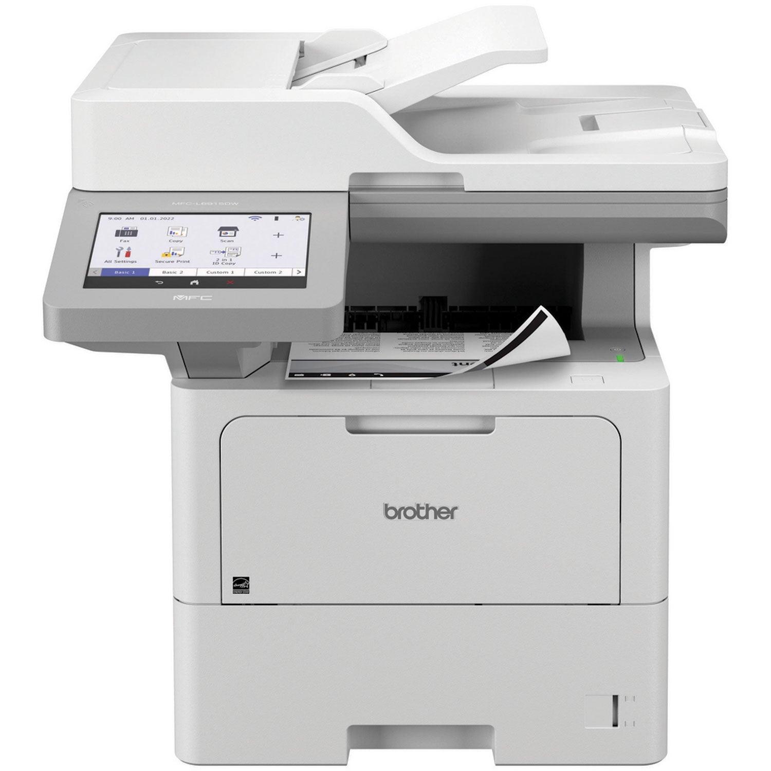 Brother MFC-L6915DW Wireless Laser Multifunction Printer - Monochrome - Copier/Fax/Printer/Scanner - 52 ppm Mono Print - 1200 x 1200 dpi Print - Automatic Duplex Print - Up to 160000 Pages Monthly - Color Flatbed/ADF Scanner - 1200 dpi Optical Scan -