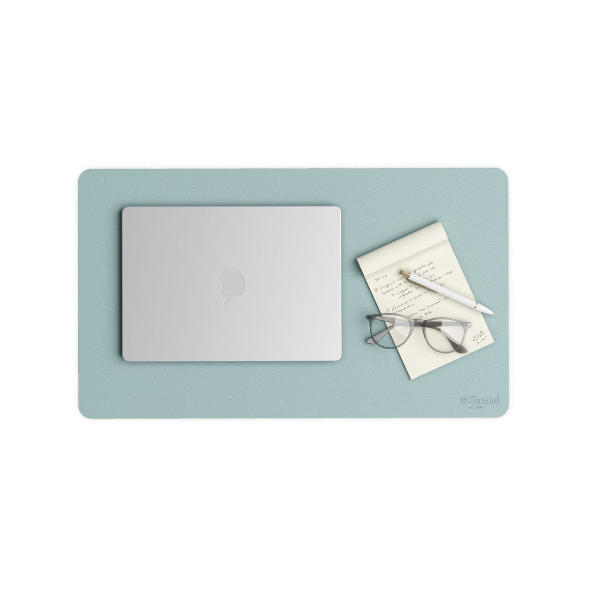 Vegan Leather Desk Pads, 23.6" x 13.7", Light Blue