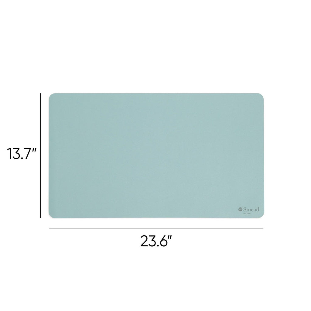 Vegan Leather Desk Pads, 23.6" x 13.7", Light Blue
