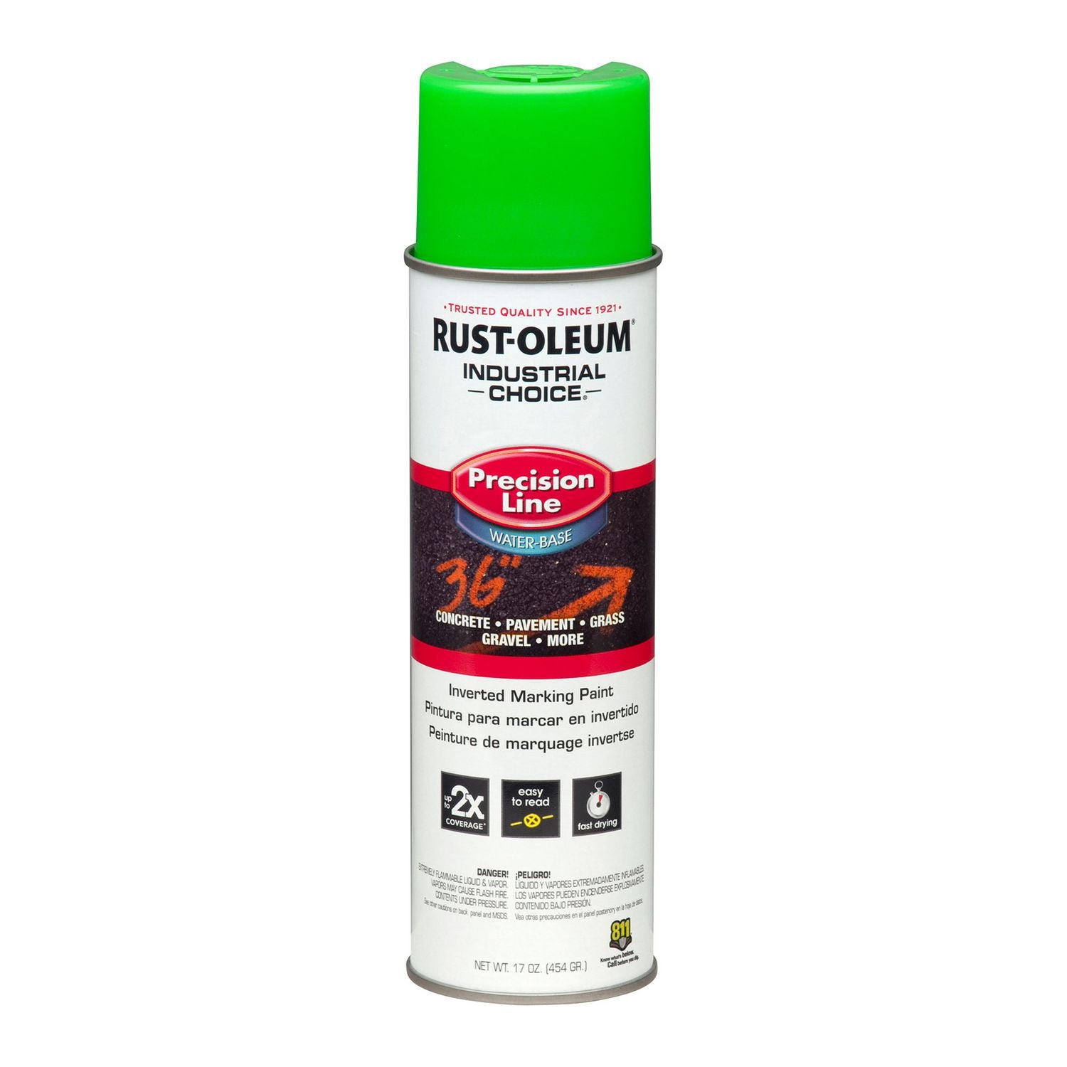 industrial-choice-precision-line-marking-paint-fluorescent-green-17-oz-aerosol-can-12-carton_rst203032ct - 1