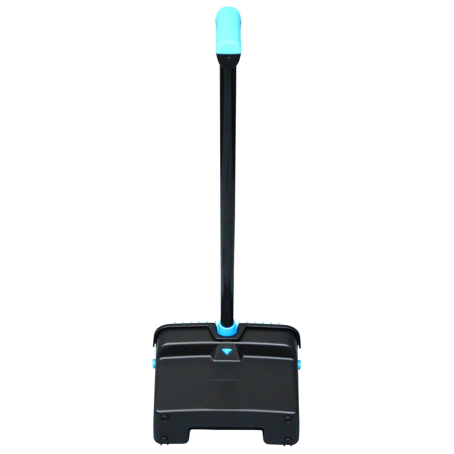 LobbyMaster Plastic Dust Pan, 12.32" Wide, 31.84" Aluminum Handle, Blue/Black, 6/Carton