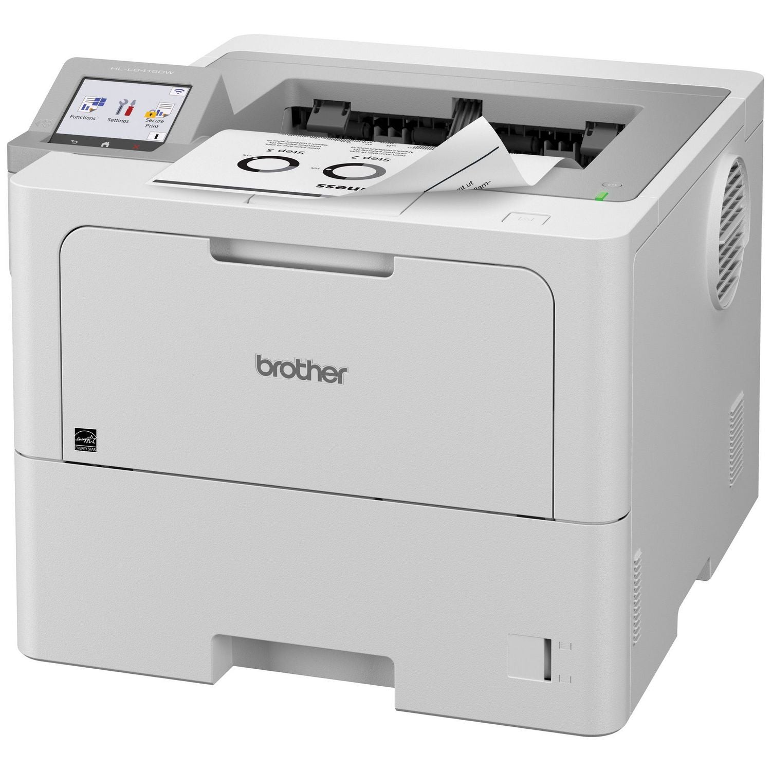 Brother HL HL-L6415DW Desktop Wireless Laser Printer - Monochrome - 52 ppm Mono - 1200 x 1200 dpi Print - Automatic Duplex Print - 620 Sheets Input - Ethernet - Wireless LAN - Brother iPrint&Scan, Apple AirPrint, Mopria - 160000 Pages Duty Cycle - Pl