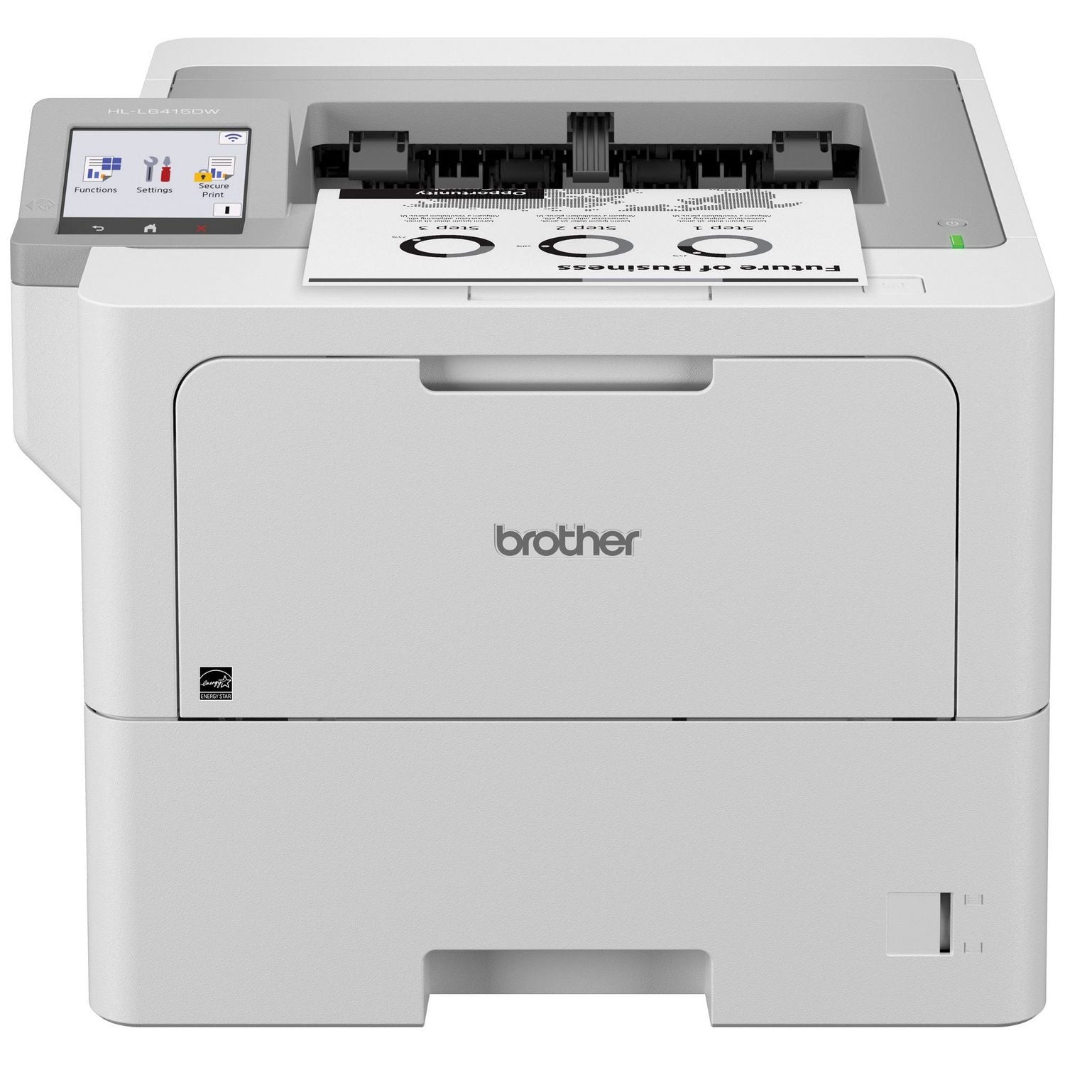 Brother HL HL-L6415DW Desktop Wireless Laser Printer - Monochrome - 52 ppm Mono - 1200 x 1200 dpi Print - Automatic Duplex Print - 620 Sheets Input - Ethernet - Wireless LAN - Brother iPrint&Scan, Apple AirPrint, Mopria - 160000 Pages Duty Cycle - Pl