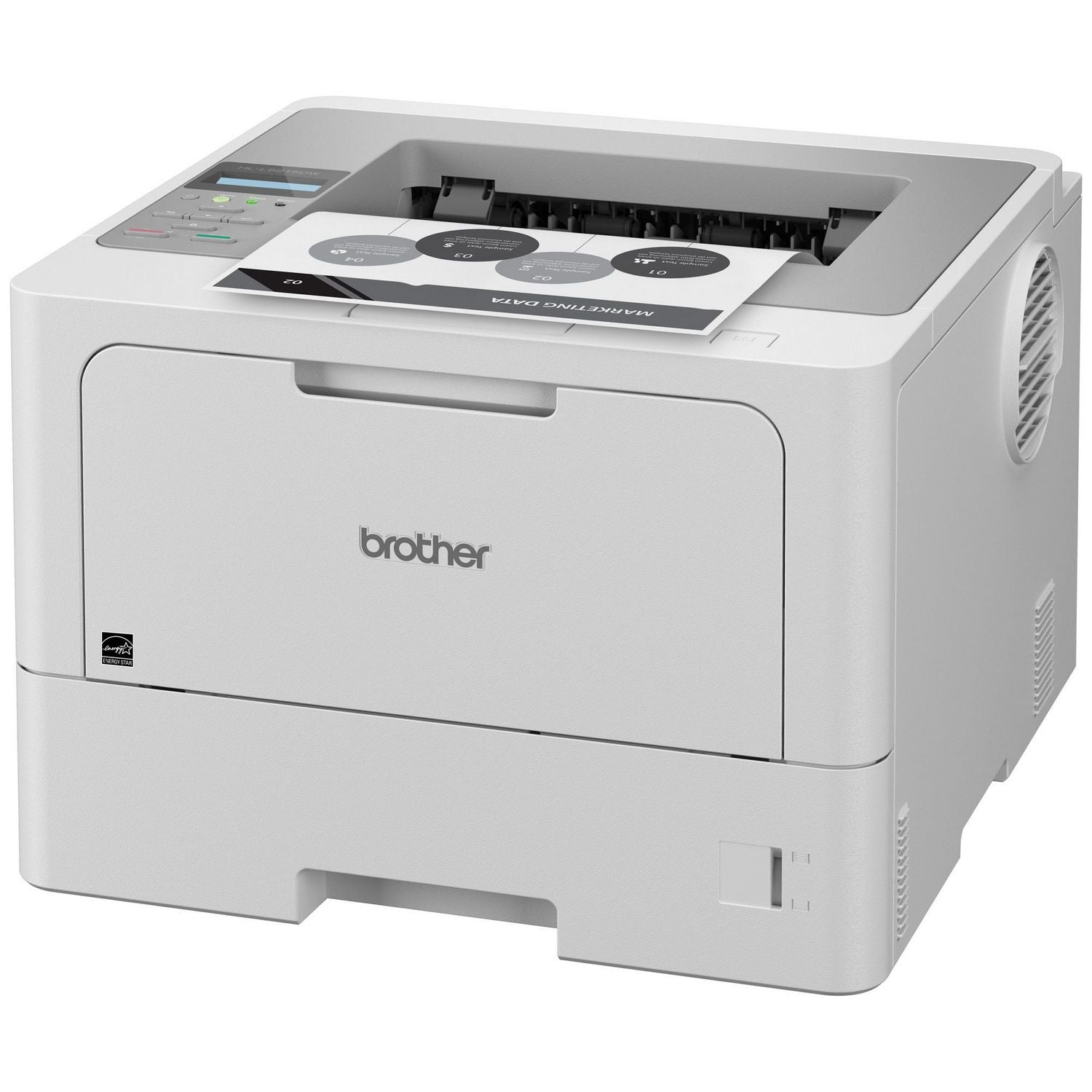 Brother HL HL-L5210DW Desktop Wireless Laser Printer - Monochrome - 48 ppm Mono - 1200 x 1200 dpi Print - Automatic Duplex Print - 350 Sheets Input - Ethernet - Wireless LAN - Wi-Fi Direct - 90000 Pages Duty Cycle - Plain Paper Print - Gigabit Ethern - 4