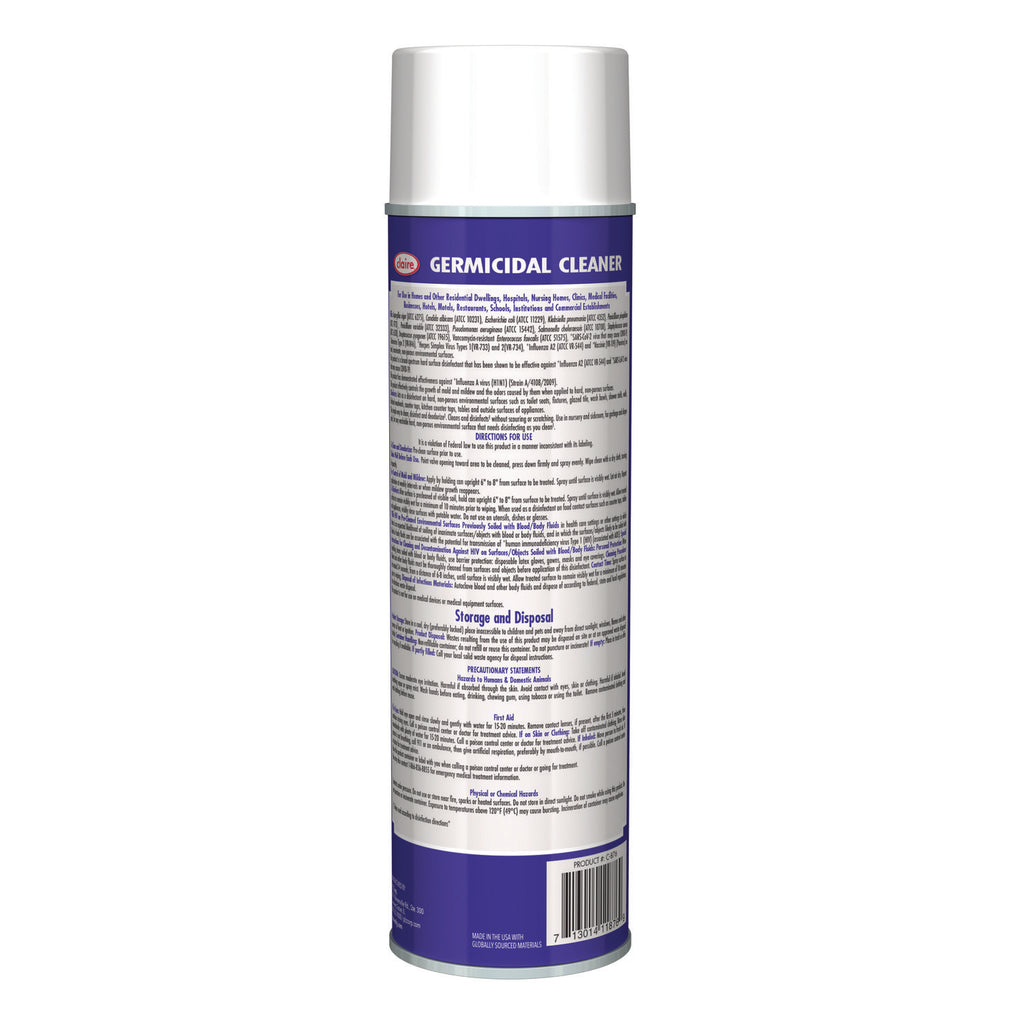 Germicidal Cleaner, Country Fresh Scent, 19 oz Aerosol Spray, 12/Carton