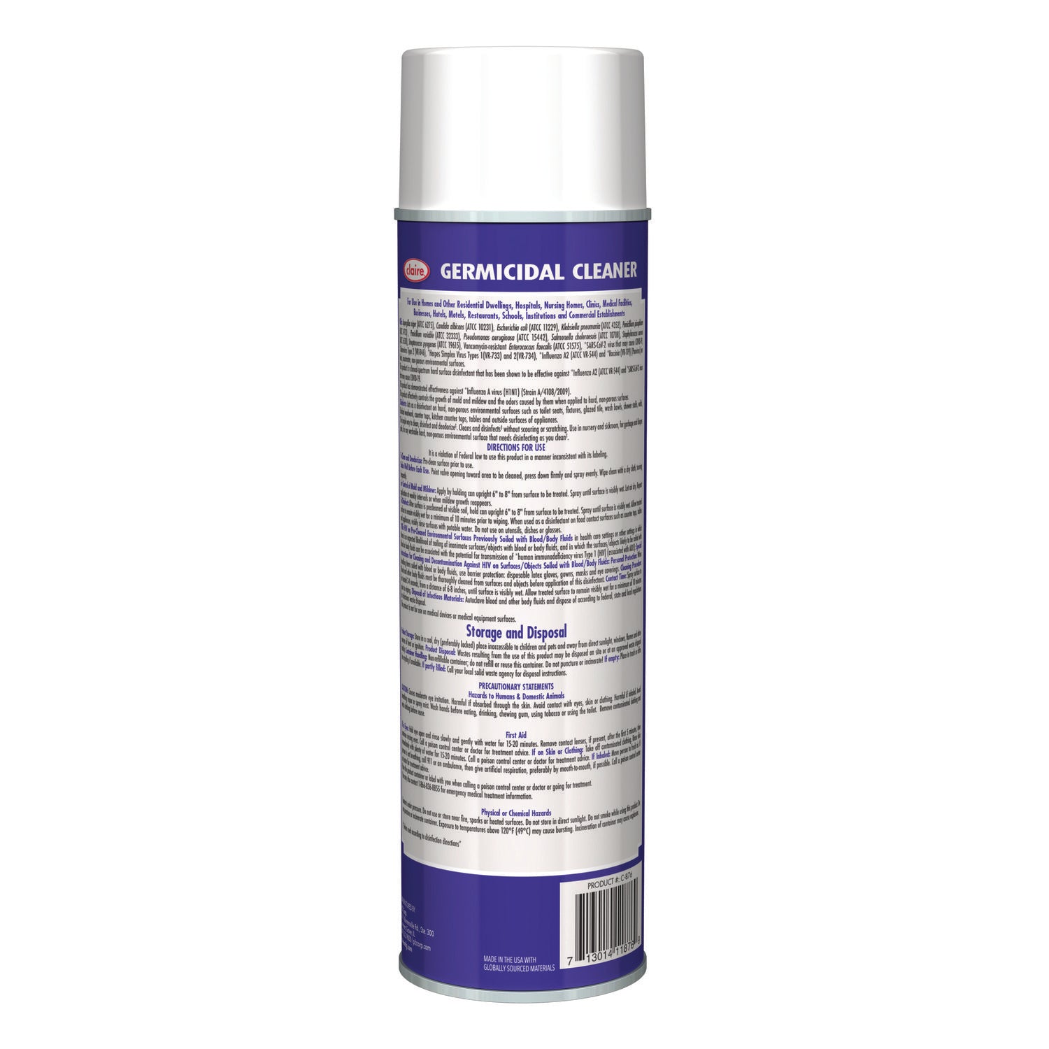 Germicidal Cleaner, Country Fresh Scent, 19 oz Aerosol Spray, 12/Carton