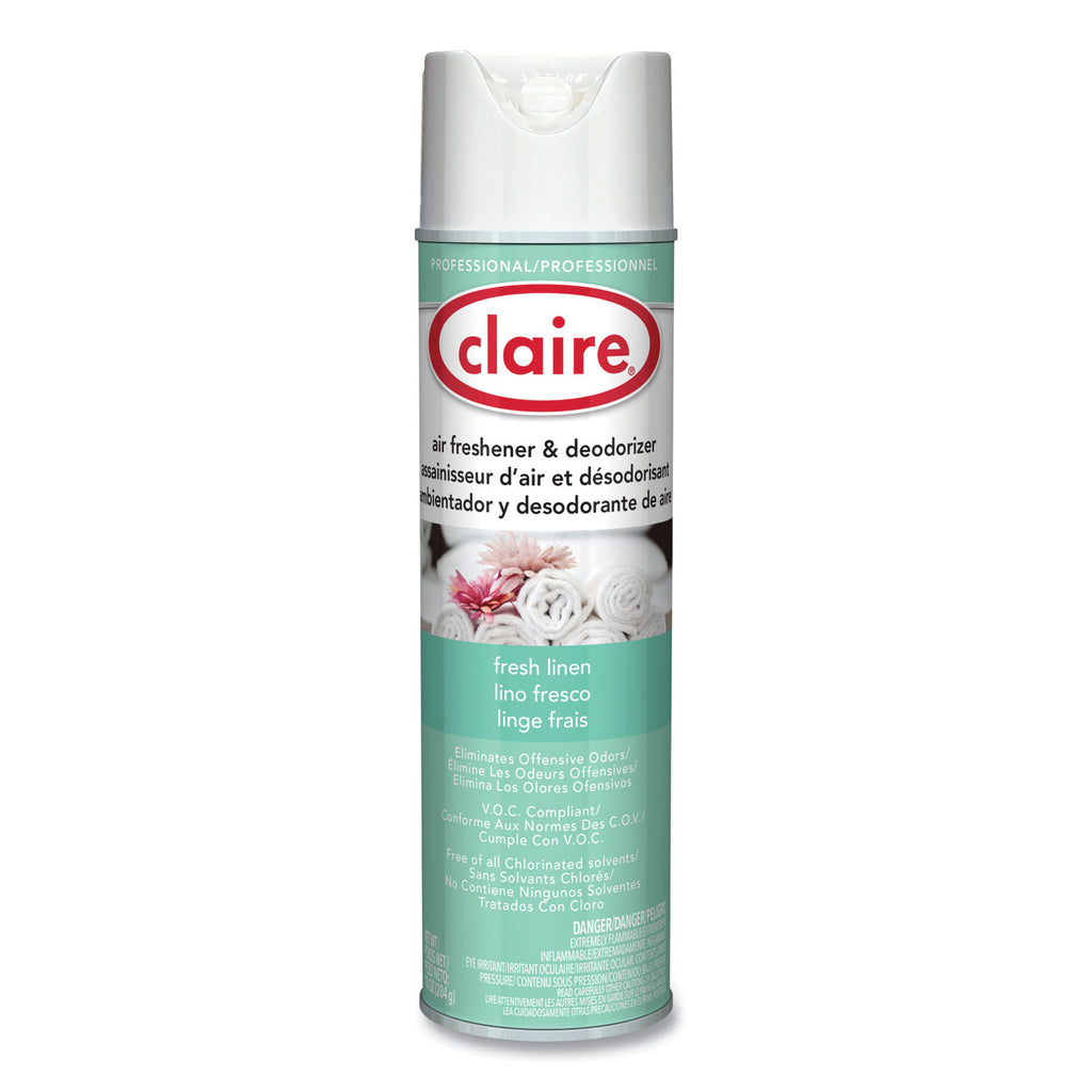 Aerosol Air Freshener and Deodorizer, Fresh Linen, 10 oz Aerosol Spray, 12 Cans