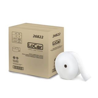 Jumbo Bath Tissue, 2-Ply, White, 3.3 x 1,200 ft, 12/Carton