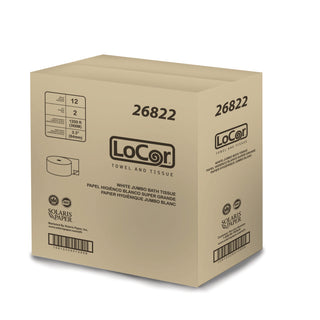 Jumbo Bath Tissue, 2-Ply, White, 3.3 x 1,200 ft, 12/Carton