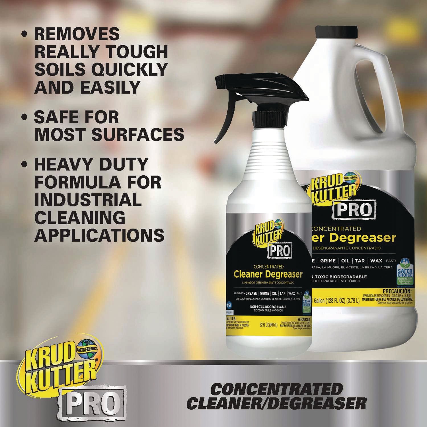 Krud Kutter Pro Cleaner Degreaser - Concentrate - 32 oz (2 lb) - 1 Each - Heavy Duty, Chemical-free, Residue-free - Clear - 3