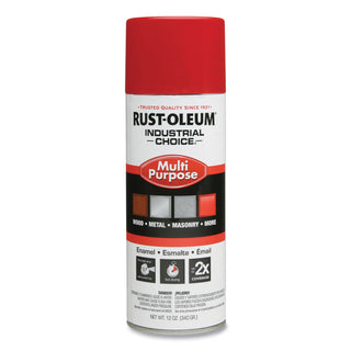Industrial Choice 1600 System Multi-Purpose Enamel Spray Paint, Flat Safety Red, 12 oz Aerosol Can, 6/Carton