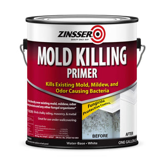 Mold Killing Primer, Interior/Exterior, Flat White, 1 gal Bucket/Pail