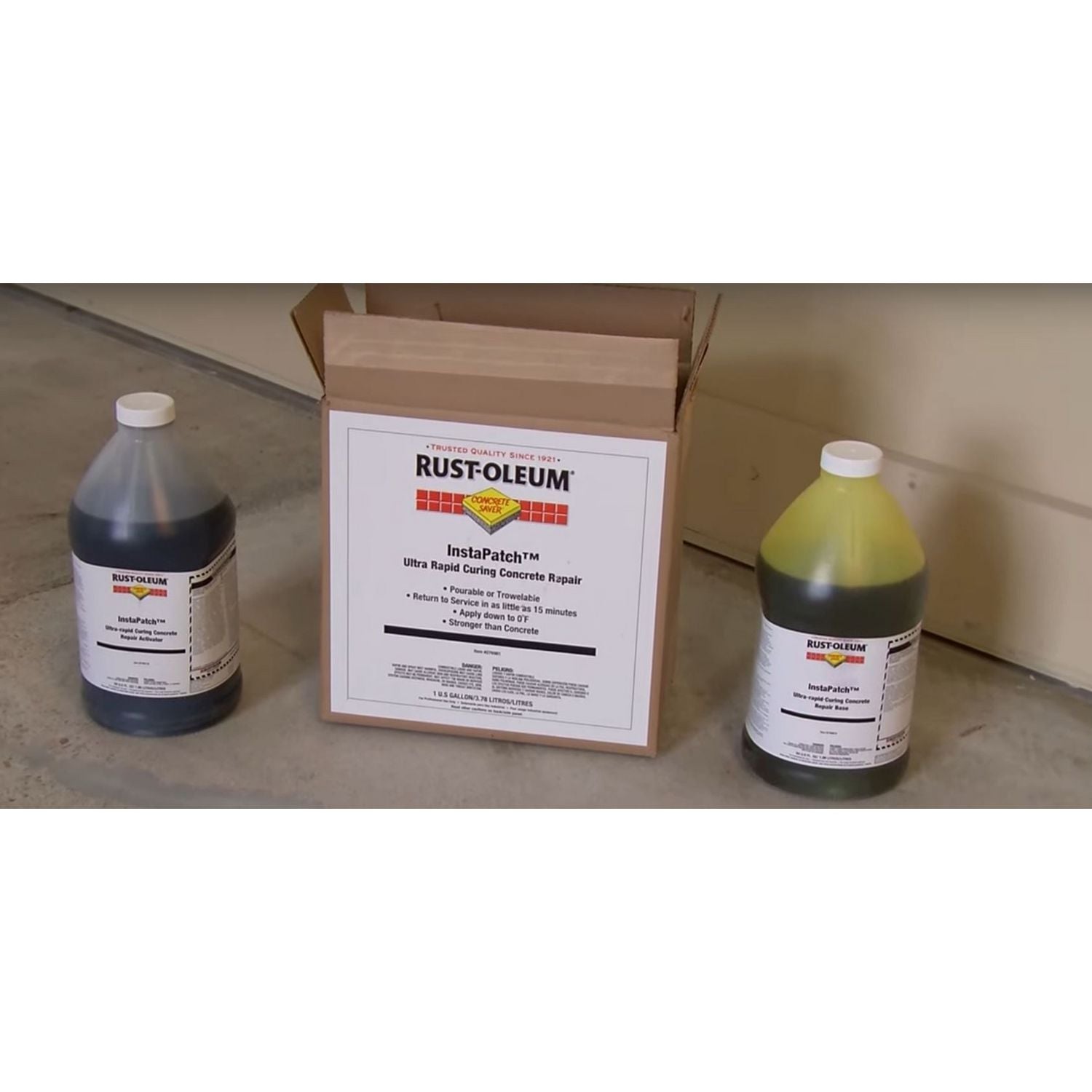 Instapatch Ultra-Rapid Curing Concrete Repair, 1 Gal Bottle, Gray