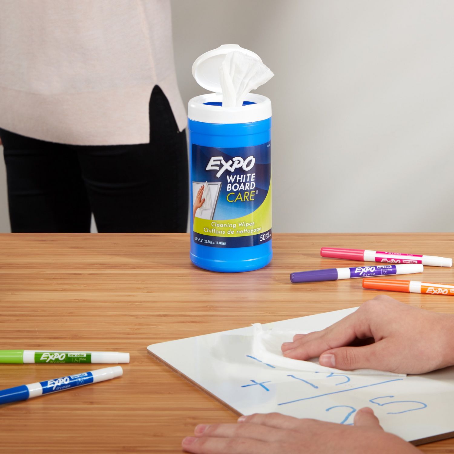 Dry-Erase Board-Cleaning Wet Wipes, 6 x 9, 50/Container - 