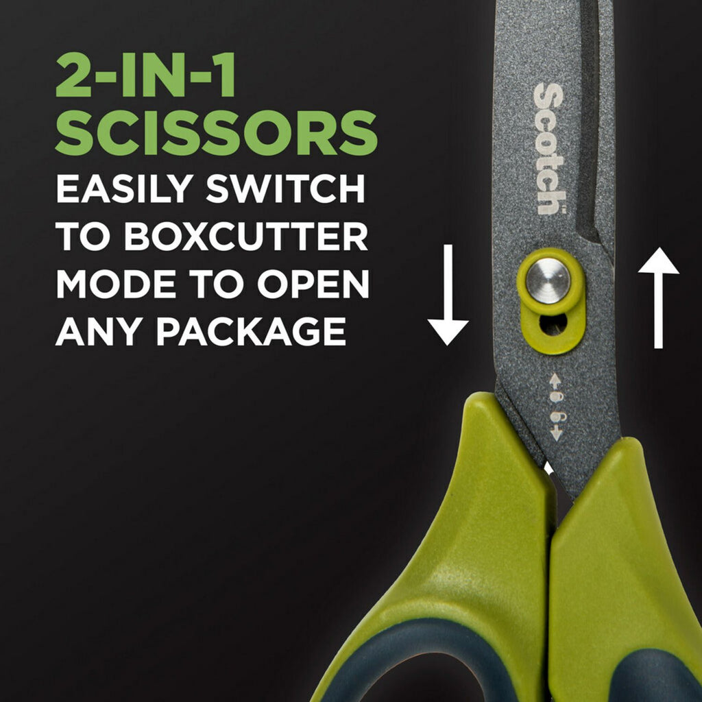 non-stick-unboxing-scissors-8-long-27-cut-length-green-black-handle_mmm1488ns - 3