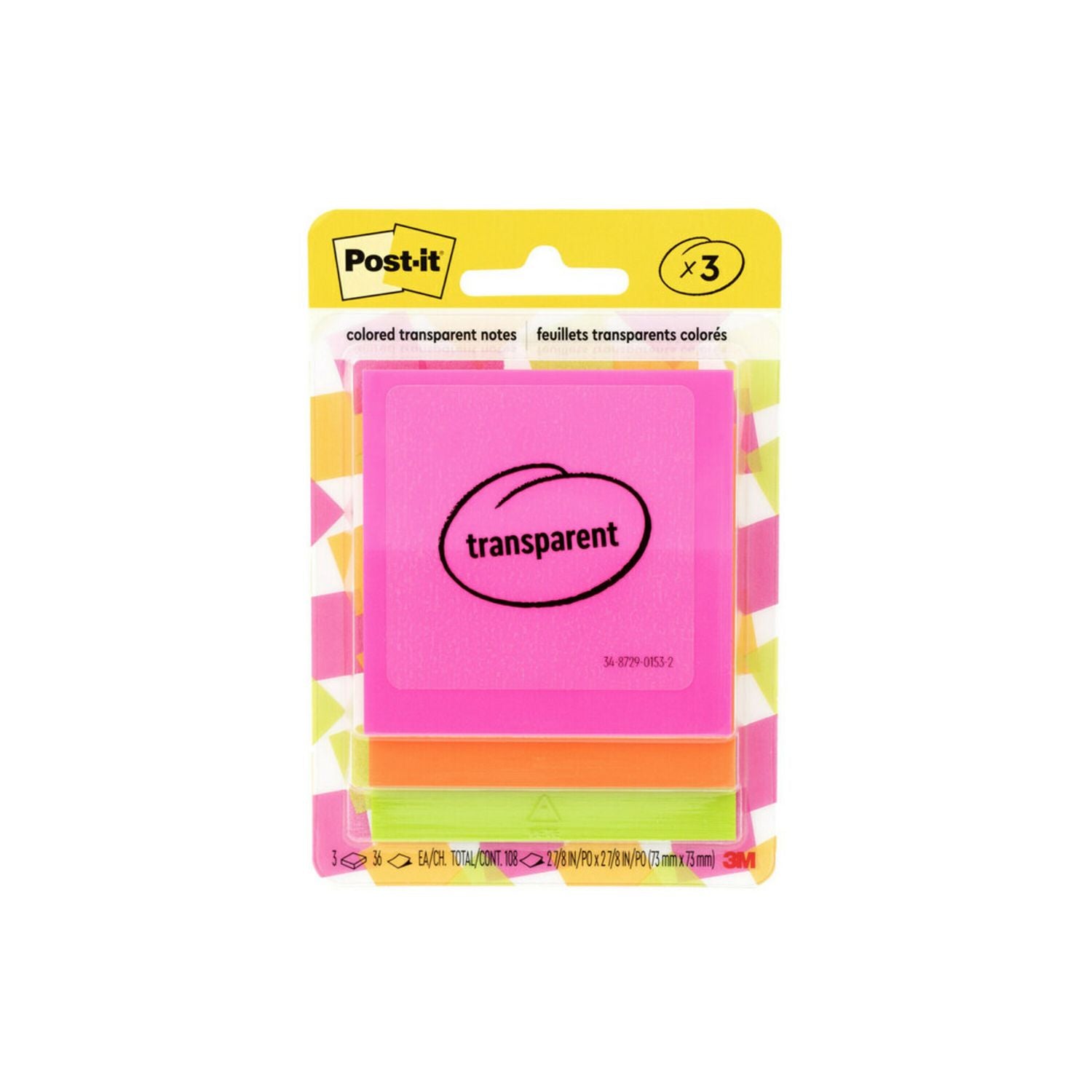 transparent-notes-unruled-288-x-288-assorted-transparent-colors-36-sheets-pad-3-pads-pack_mmm6003col - 1