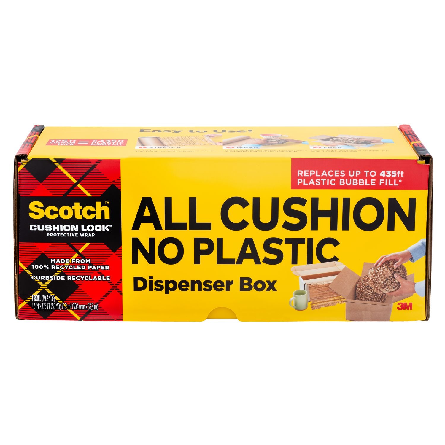 Cushion Lock Protective Wrap, 12" x 150 ft, Brown