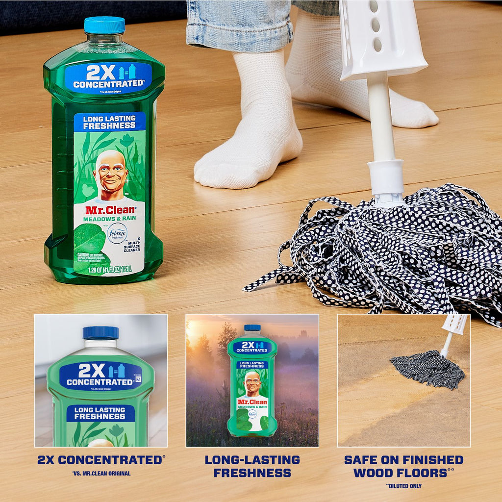 Multipurpose Cleaning Solution with Febreze, Meadows and Rain, 64 oz Bottle