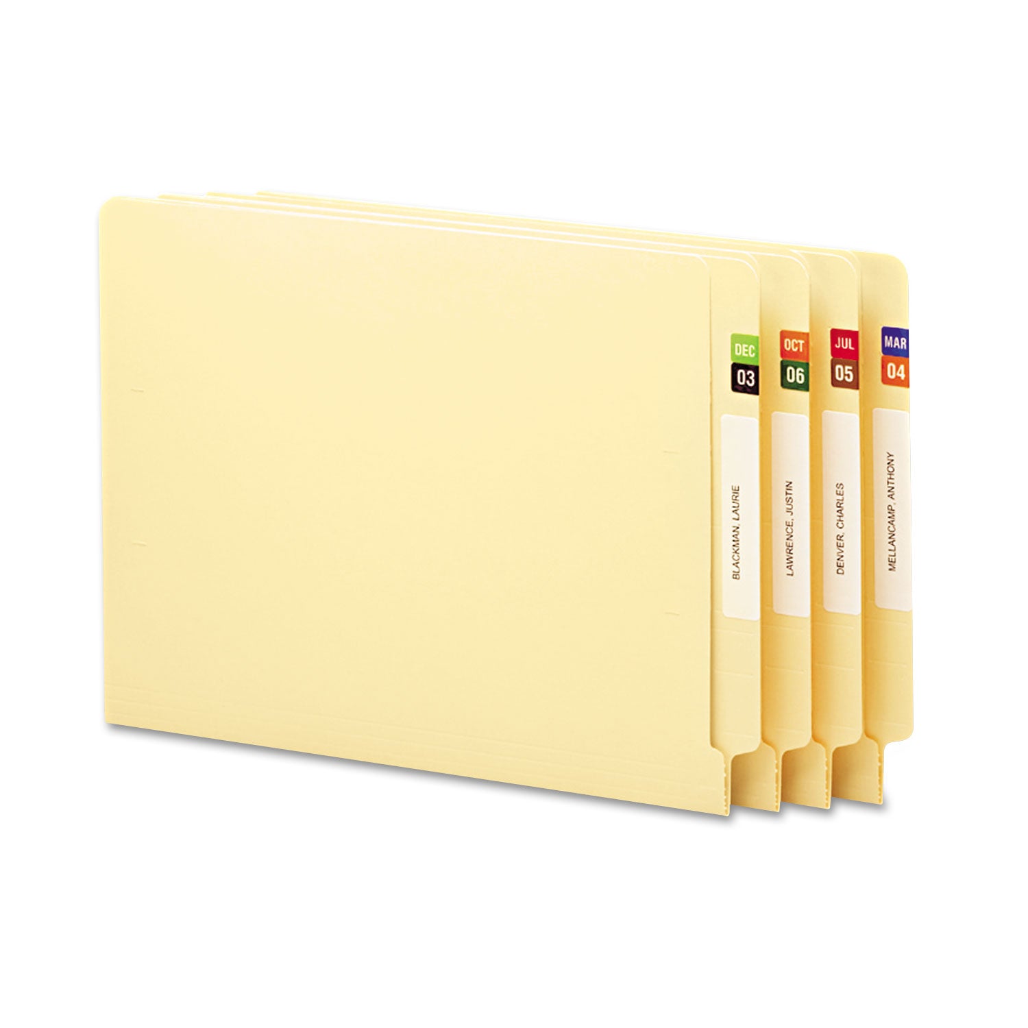 Monthly End Tab File Folder Labels, JAN-DEC, 0.5 x 1, Assorted, 25/Sheet, 120 Sheets/Box - 