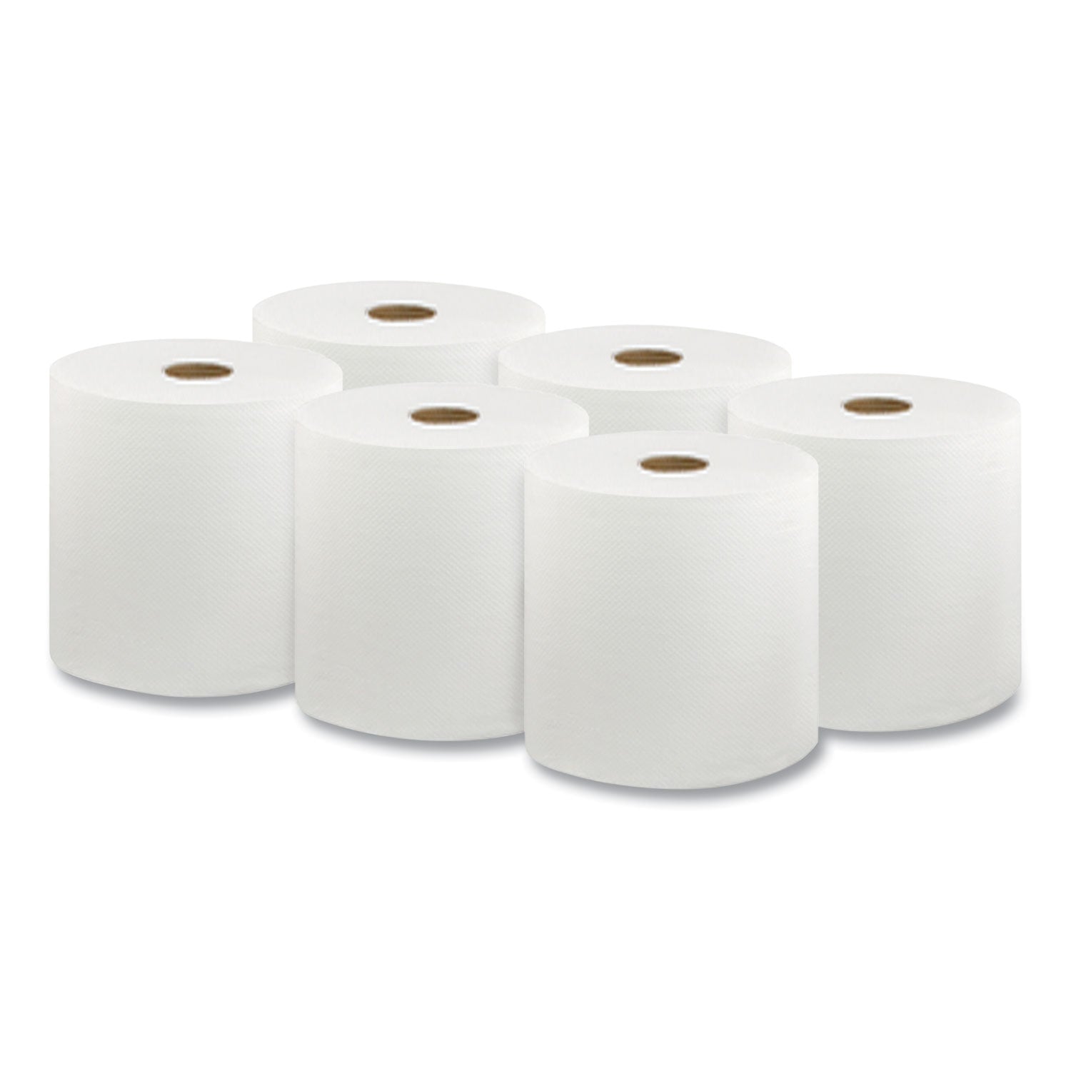 Hard Wound Roll Towel, 1-Ply, 8 x 1,000 ft, White, 6 Rolls/Carton