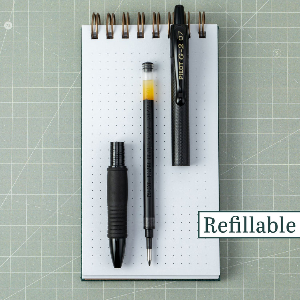 G2 Edge Premium Gel Pen, Retractable, Fine 0.7 mm, Black Ink/Barrel, Dozen