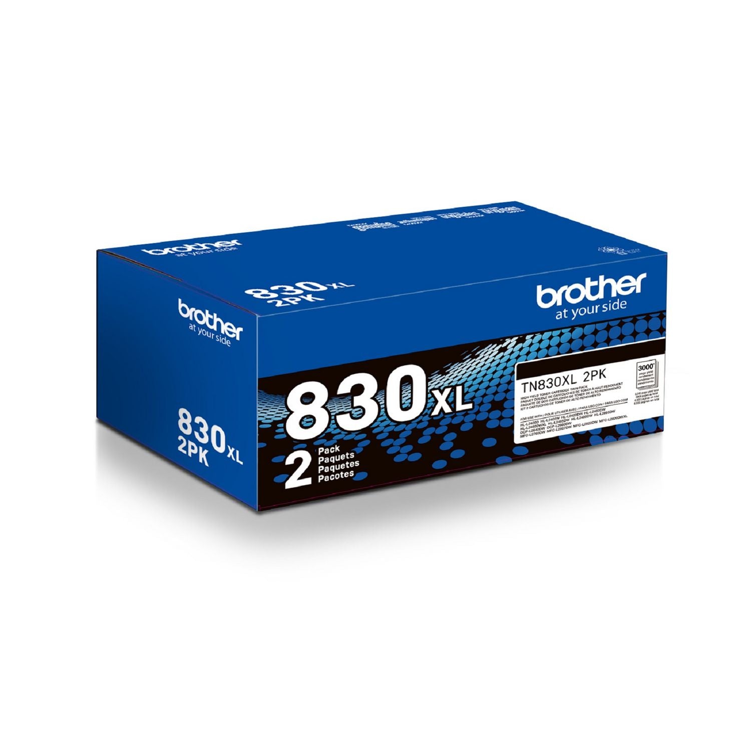 TN830XL High-Yield Toner, 3,000 Page-Yield, Black, 2/Pack