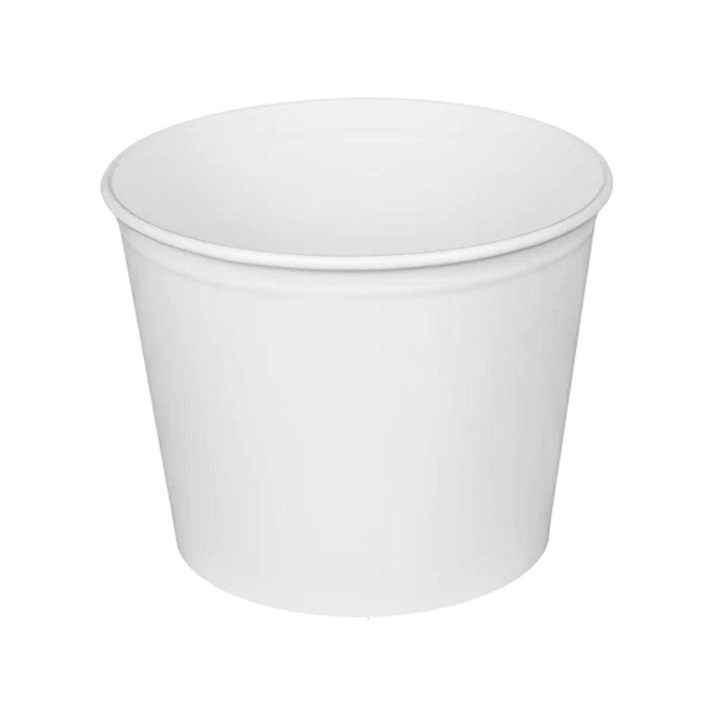 Food Bucket with Lid, 85 oz, 7.36" Dai x 6"h, White, Paper, 180/Carton