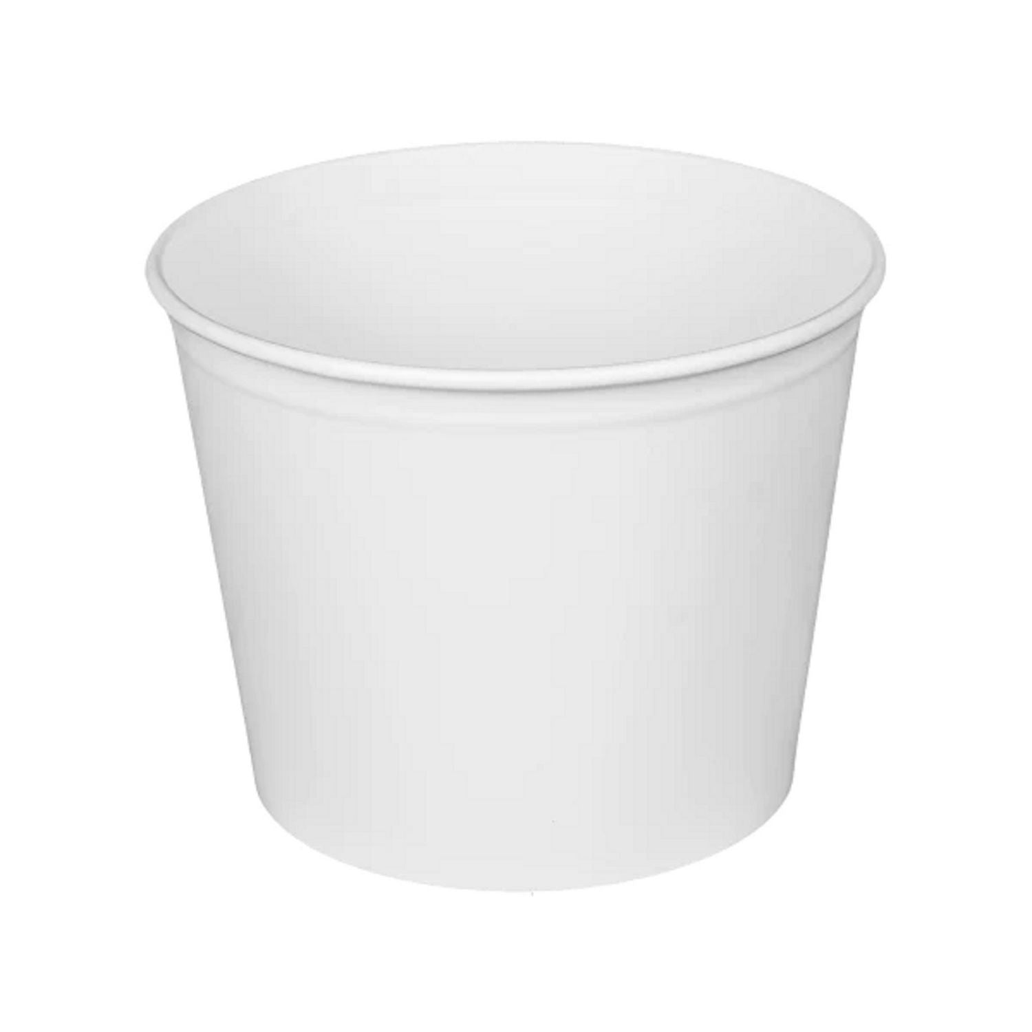 Food Bucket with Lid, 85 oz, 7.36" Dai x 6"h, White, Paper, 180/Carton