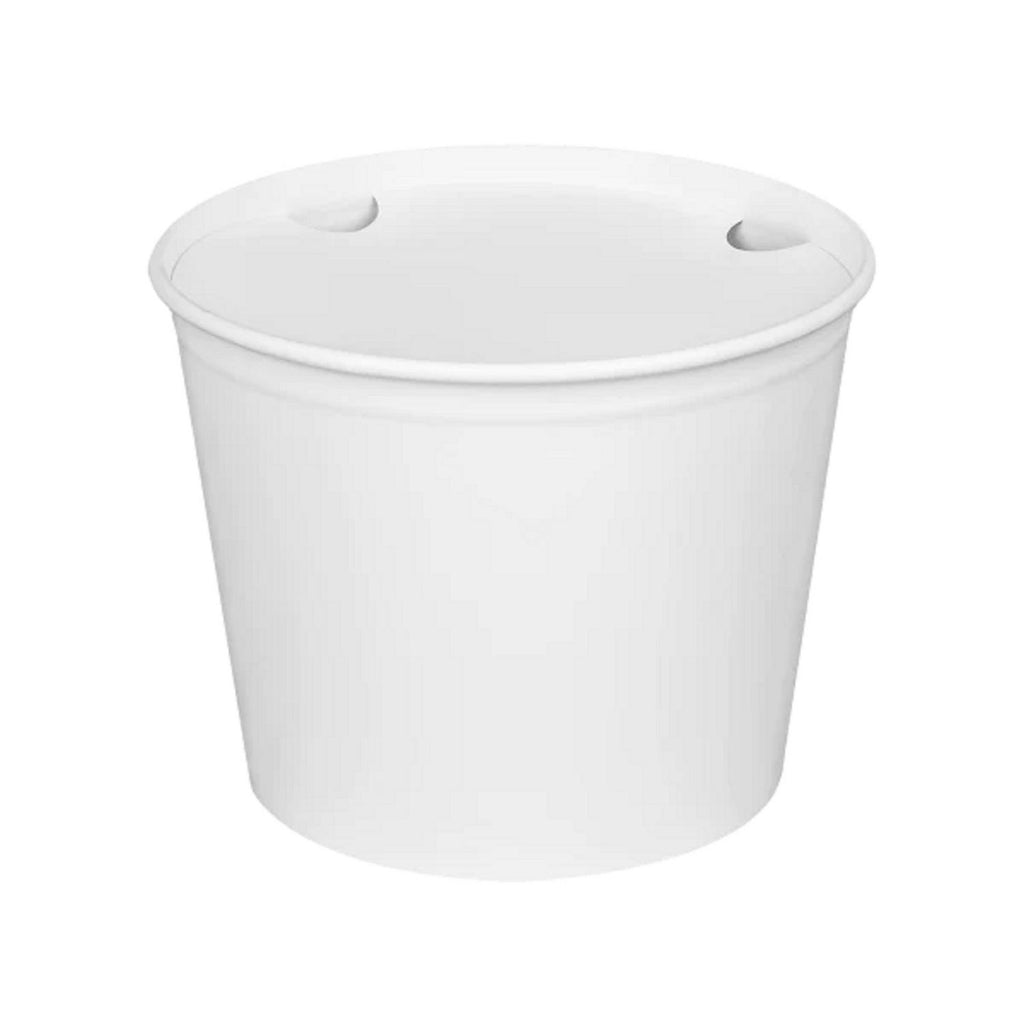 Food Bucket with Lid, 85 oz, 7.36" Dai x 6"h, White, Paper, 180/Carton