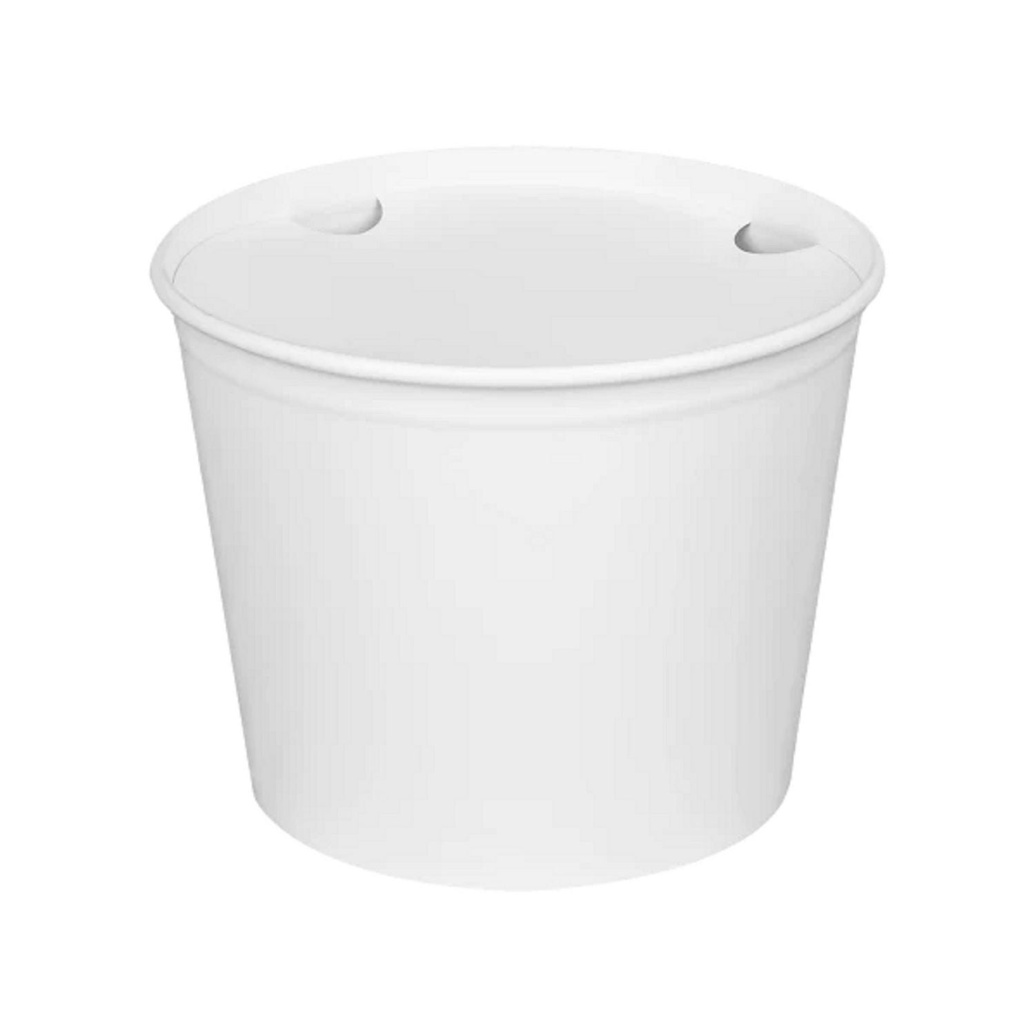 Food Bucket with Lid, 85 oz, 7.36" Dai x 6"h, White, Paper, 180/Carton