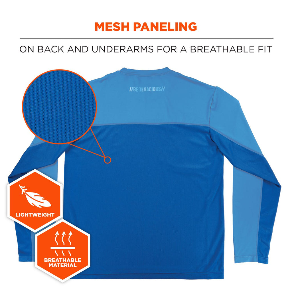 Chill-Its 6689 Cooling Long Sleeve Sun Shirt with UV Protection, 3X-Large, Blue, Ships in 1-3 Business Days
