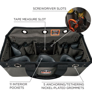 arsenal-5846-bucket-truck-tool-bag-locking-aerial-bucket-hooks-11-comp-5-grommets-18x75x75-gray-ships-in-1-3-bus-days_ego13747 - 4