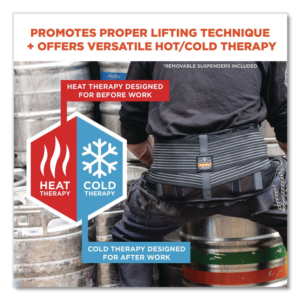 Proflex 1675 Back Support Brace with Cooling/Warming Pack, 2X-Large, 42" to 46" Waist, Black, Ships in 1-3 Business Days