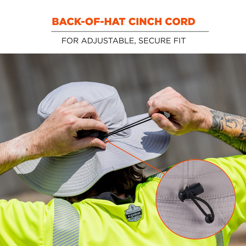 Chill-Its 8939 Cooling Bucket Hat, Polyester/Spandex, One Size Fits Most, Gray, Ships in 1-3 Business Days