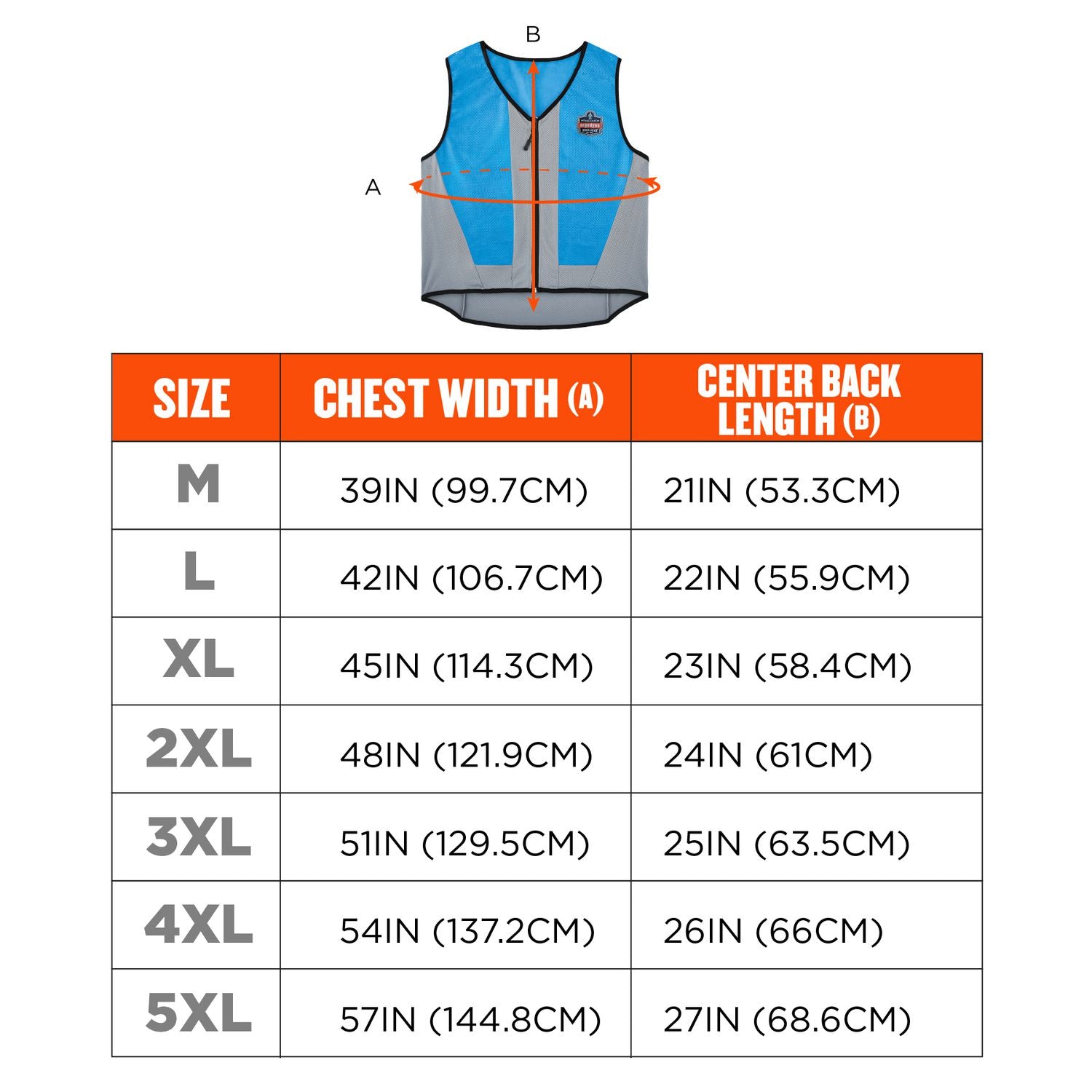 Chill-Its 6667 Wet Evaporative PVA Cooling Vest with Zipper, PVA, 3X-Large, Blue, Ships in 1-3 Business Days