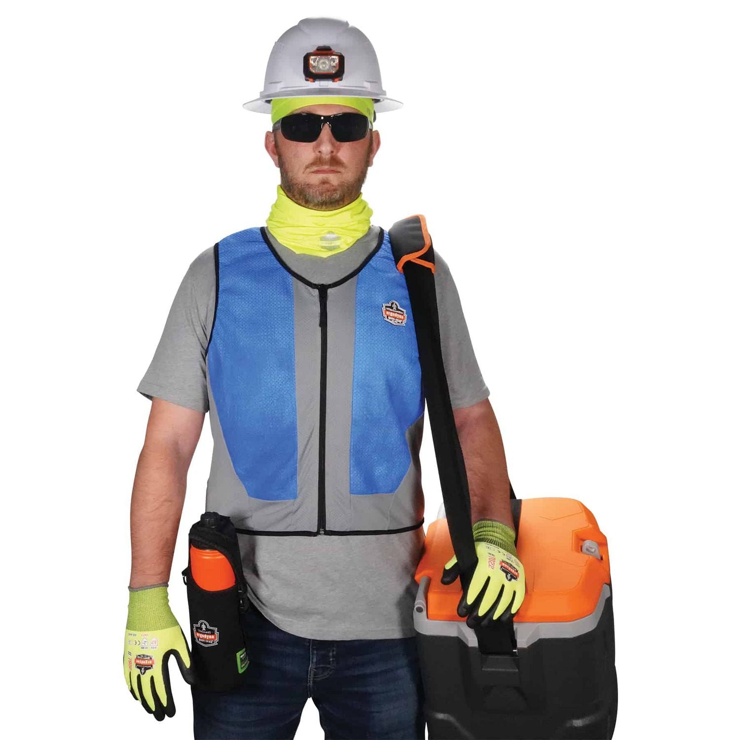 Chill-Its 6667 Wet Evaporative PVA Cooling Vest with Zipper, PVA, 3X-Large, Blue, Ships in 1-3 Business Days