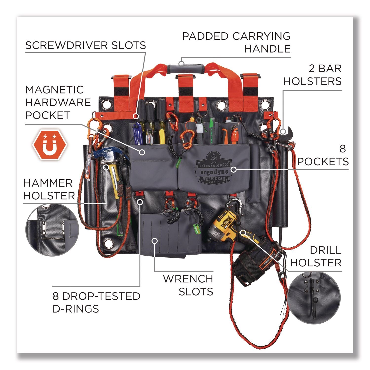 Arsenal 5711 Bucket Truck Tool Board, Locking Aerial Bucket Hooks Kit, 8-Compartments, 24 x 22, Gray, Ships in 1-3 Bus Days