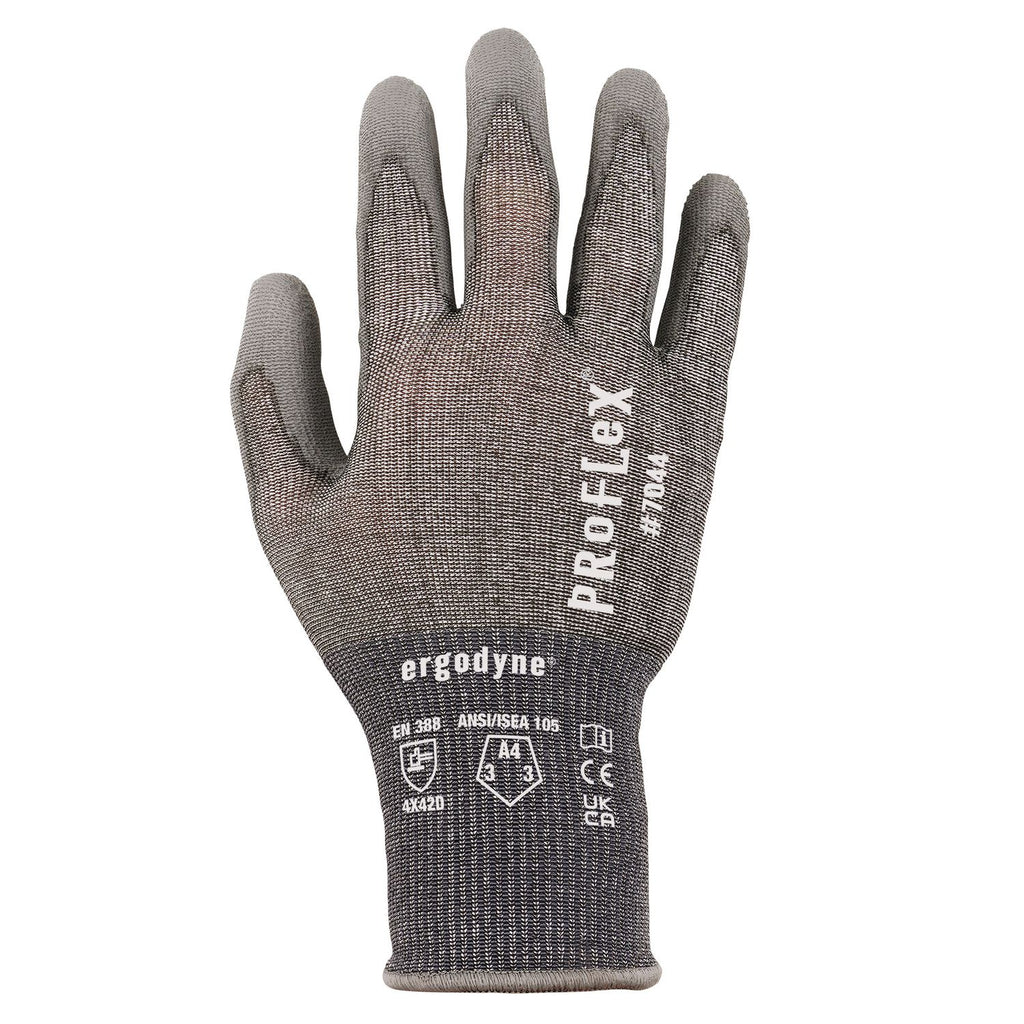 ProFlex 7044 ANSI A4 PU Coated CR Gloves, Gray, X-Small, Pair, Ships in 1-3 Business Days