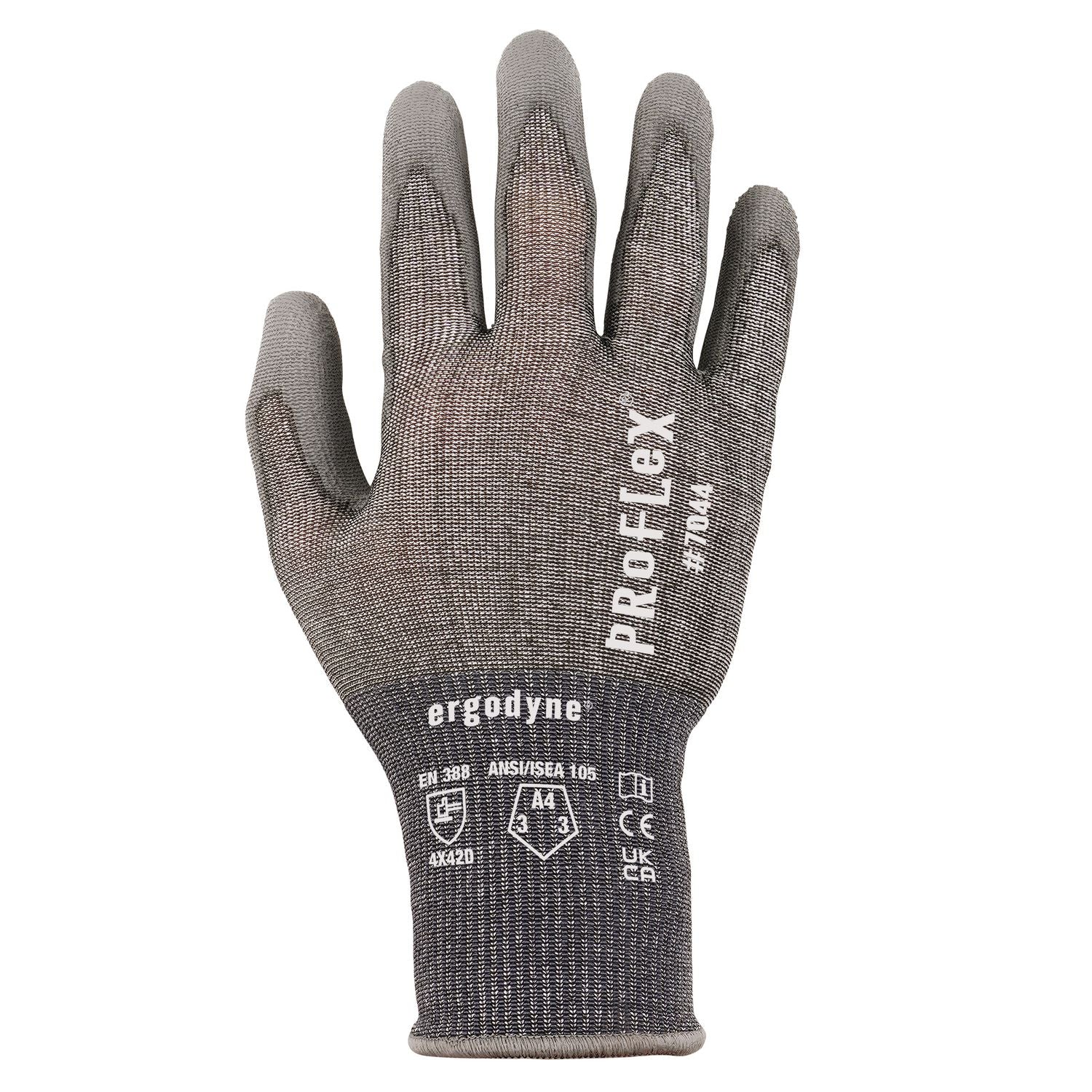ProFlex 7044 ANSI A4 PU Coated CR Gloves, Gray, X-Small, Pair, Ships in 1-3 Business Days
