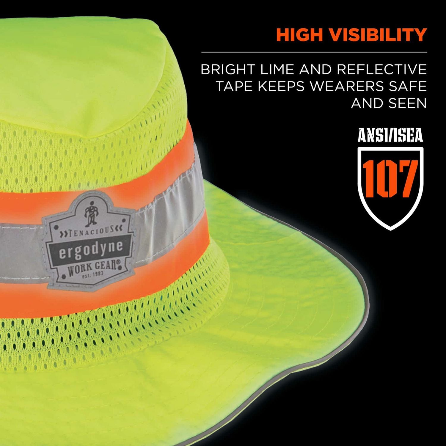 Chill-Its 8935CT Hi-Vis PVA Ranger Sun Hat, Polyester/PVA, 2X-Large/3X-Large, Lime, Ships in 1-3 Business Days