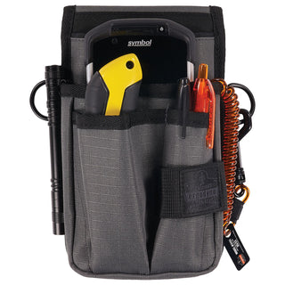Arsenal 5568 Belt Loop Tool Pouch w/Device Holster, 4 Compartments, 5 x 2 x 8.5, Polyester, Gray, Ships in 1-3 Business Days