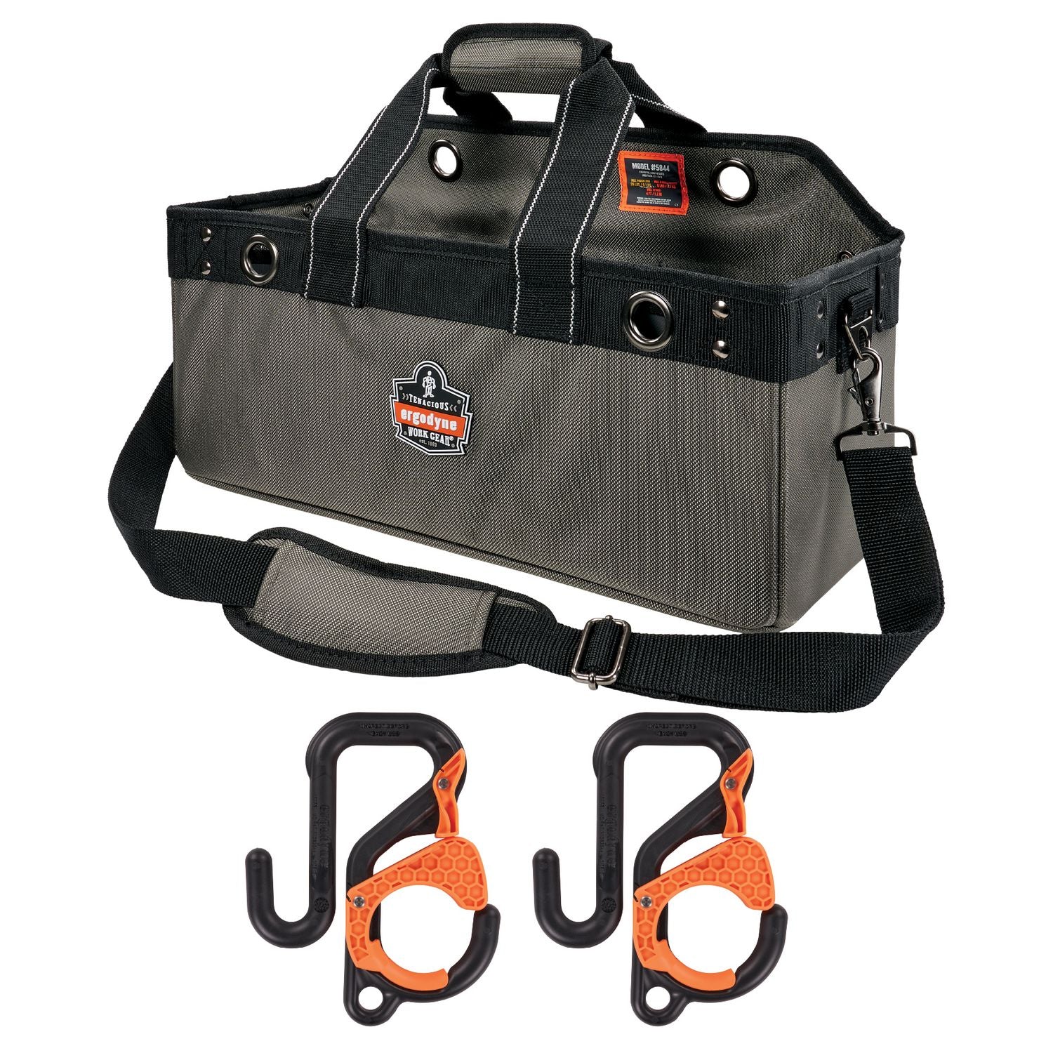 arsenal-5846-bucket-truck-tool-bag-locking-aerial-bucket-hooks-11-comp-5-grommets-18x75x75-gray-ships-in-1-3-bus-days_ego13747 - 1