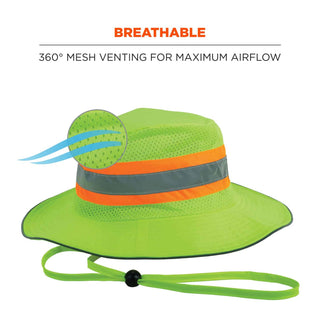 Chill-Its 8935CT Hi-Vis PVA Ranger Sun Hat, Polyester/PVA, 2X-Large/3X-Large, Lime, Ships in 1-3 Business Days