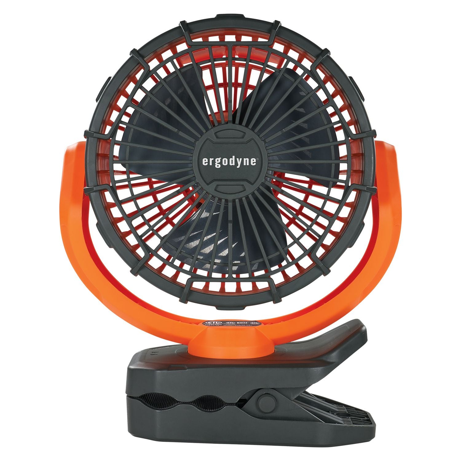Chill-Its 6090 Rechargeable Portable Jobsite Fan, 9.5, Orange/Black, Ships in 1-3 Business Days