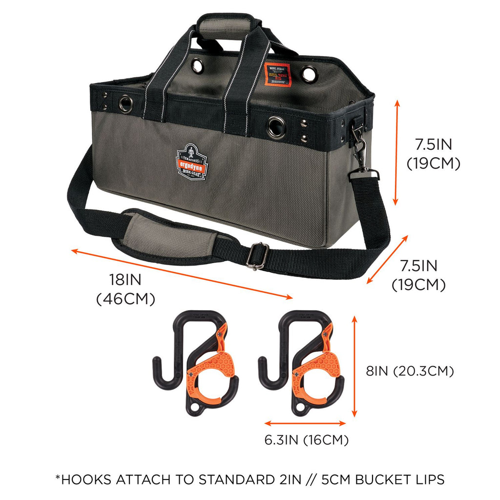 arsenal-5846-bucket-truck-tool-bag-locking-aerial-bucket-hooks-11-comp-5-grommets-18x75x75-gray-ships-in-1-3-bus-days_ego13747 - 6