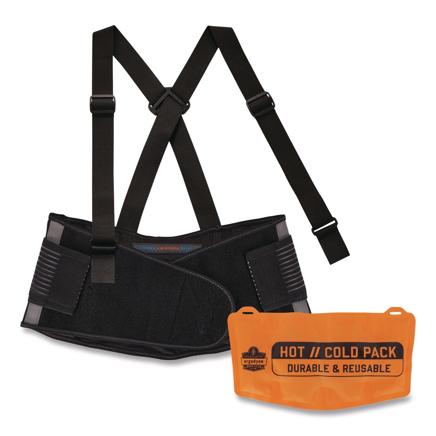 Proflex 1675 Back Support Brace with Cooling/Warming Pack, 3X-Large, 46" to 52" Waist, Black, Ships in 1-3 Business Days