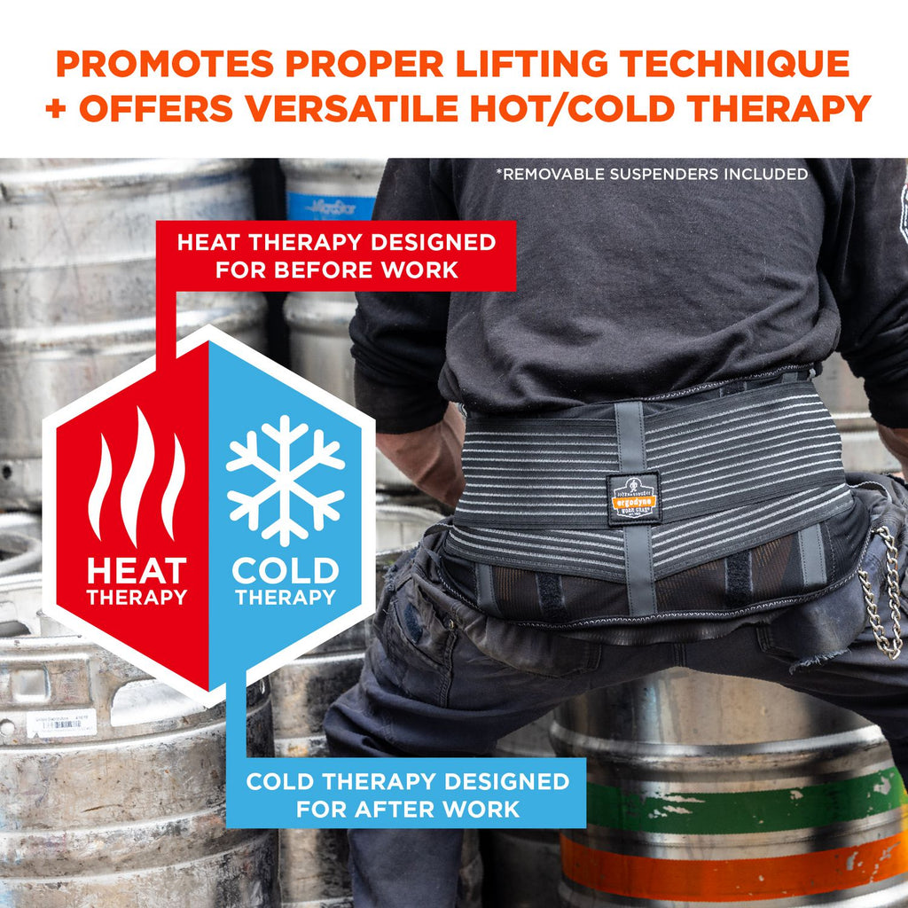 Proflex 1675 Back Support Brace with Cooling/Warming Pack, 3X-Large, 46" to 52" Waist, Black, Ships in 1-3 Business Days